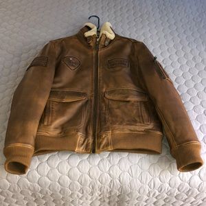leather bomber jacket